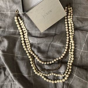 J. Crew Chain + Pearl Statement Necklace